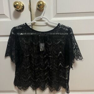 NWT Urban Outfitters Black Lace Top